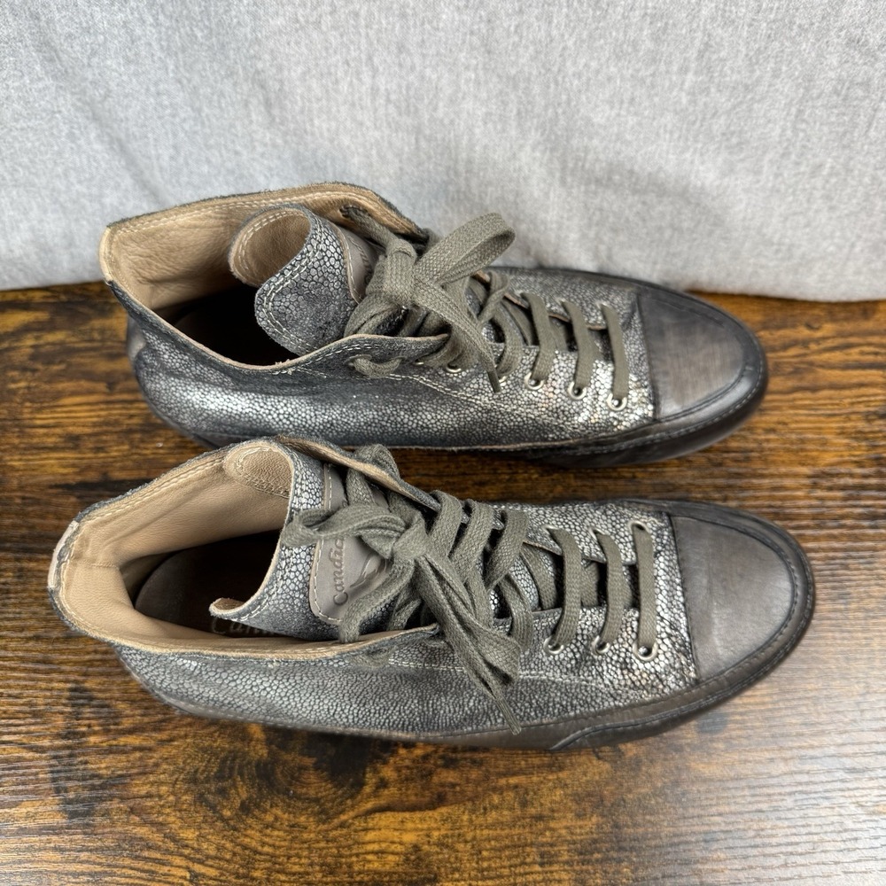 Candice‎ Cooper Dark-Gray Leather HighTop Sneakers Shoes Womens EUR 39/ US 7 - Picture 2 of 16